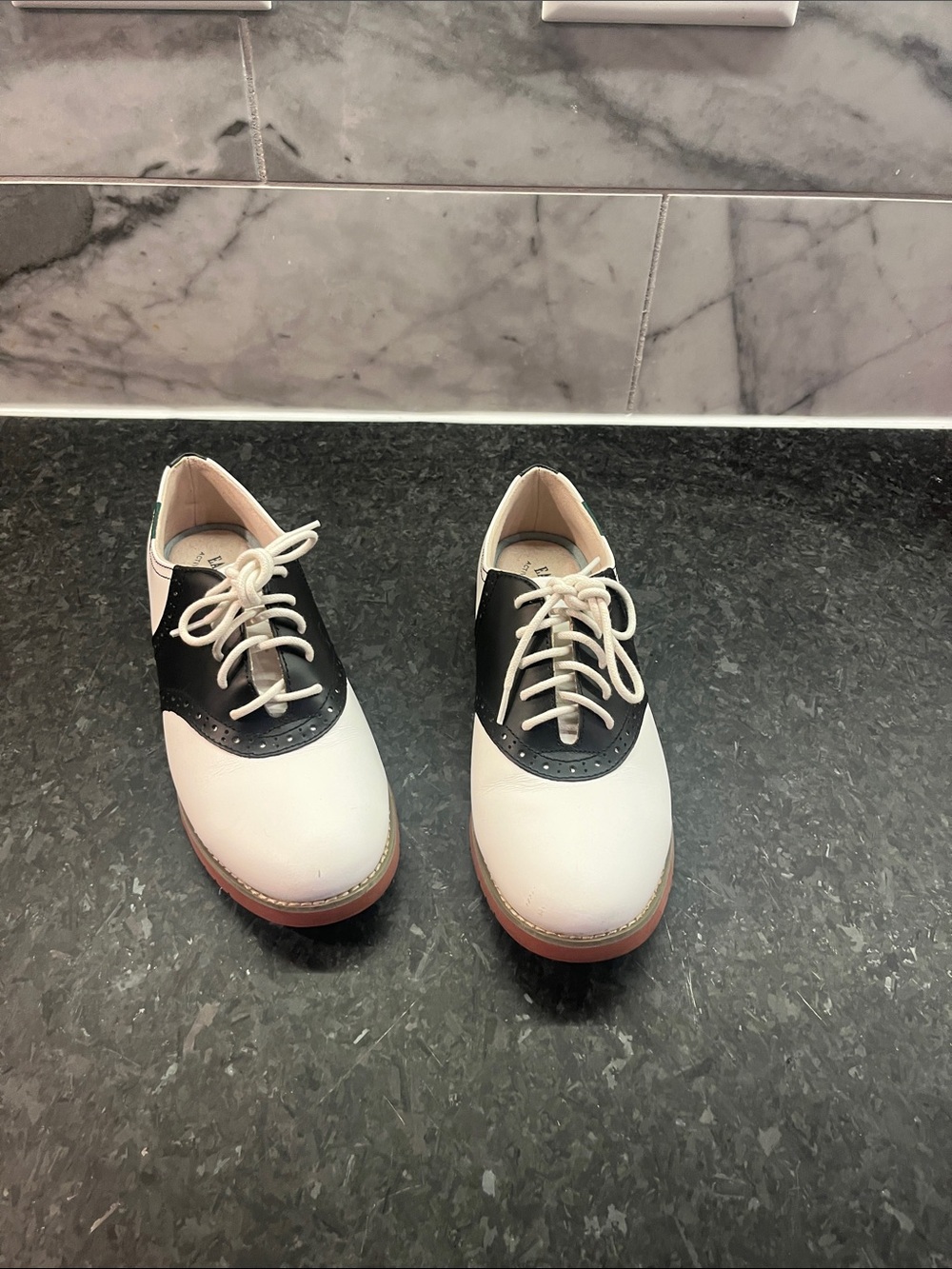 Classic Two-Tone Women’s EASTLAND Saddle Shoe - White and Black